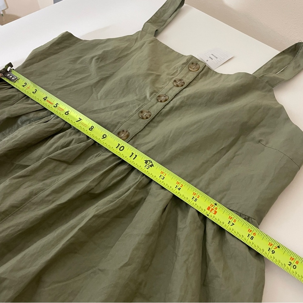 Urban Outfitters Olive Button-Front Cotton Romper - Picture 14 of 15